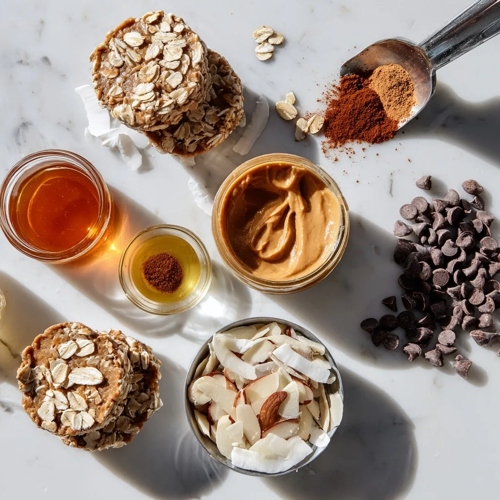 Ingredients for Almond Butter Rice Cake Bites for a High Protein Breakfast