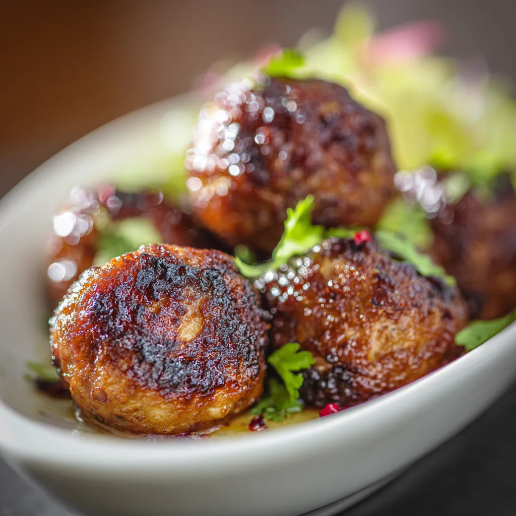 Savory Asian Chicken Meatballs with Ginger and Garlic