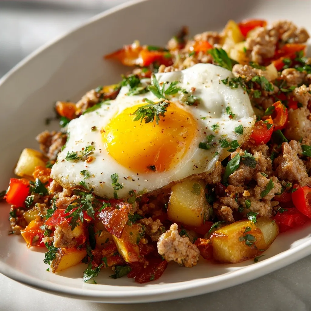 High Protein Ground Turkey Breakfast Hash Recipe