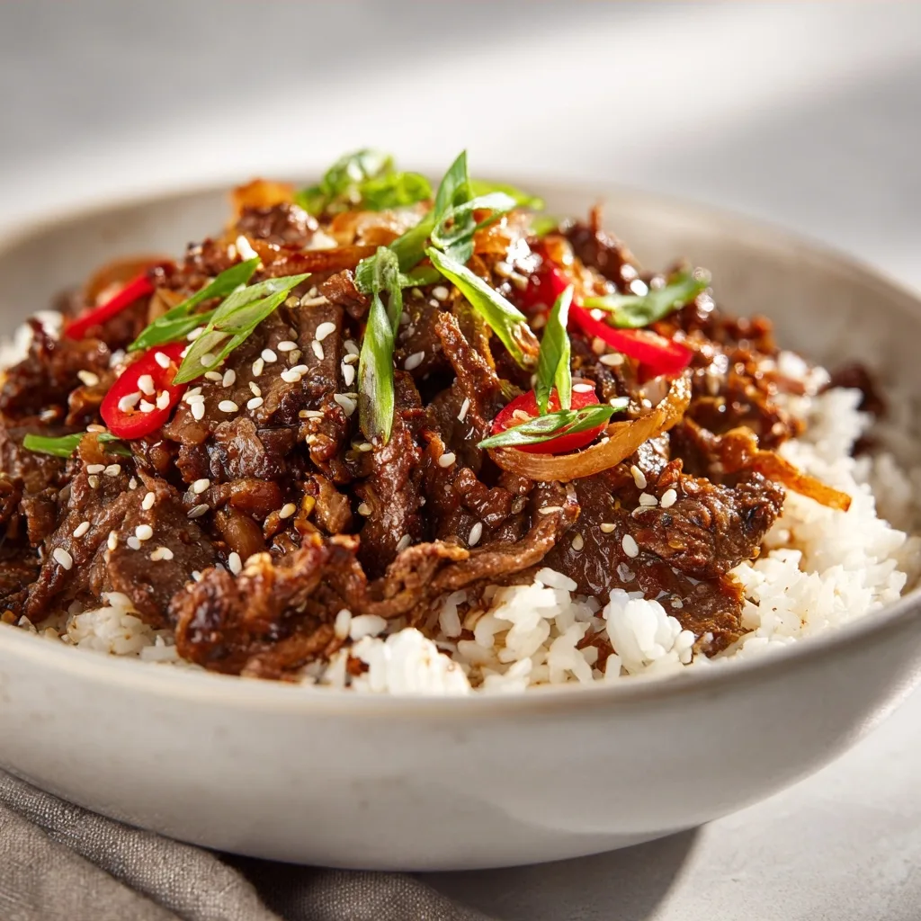 High Protein Beef Bulgogi Bowl with Rice Recipe