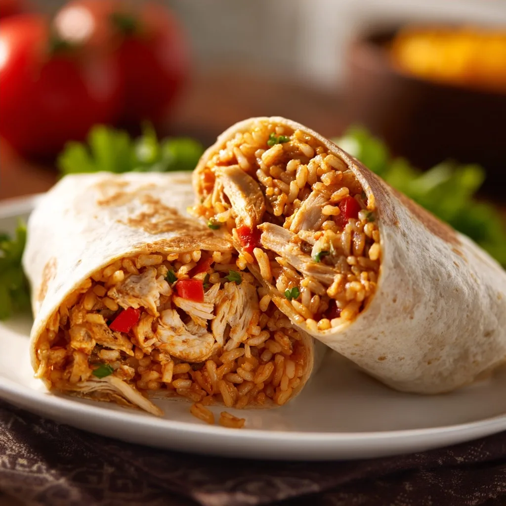 High Protein Chicken Burrito with Brown Rice Recipe