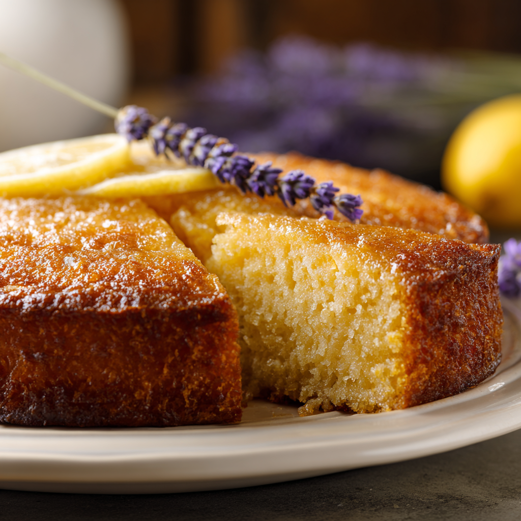 Lemon Lavender Cake with Fresh Ingredients and Flavor