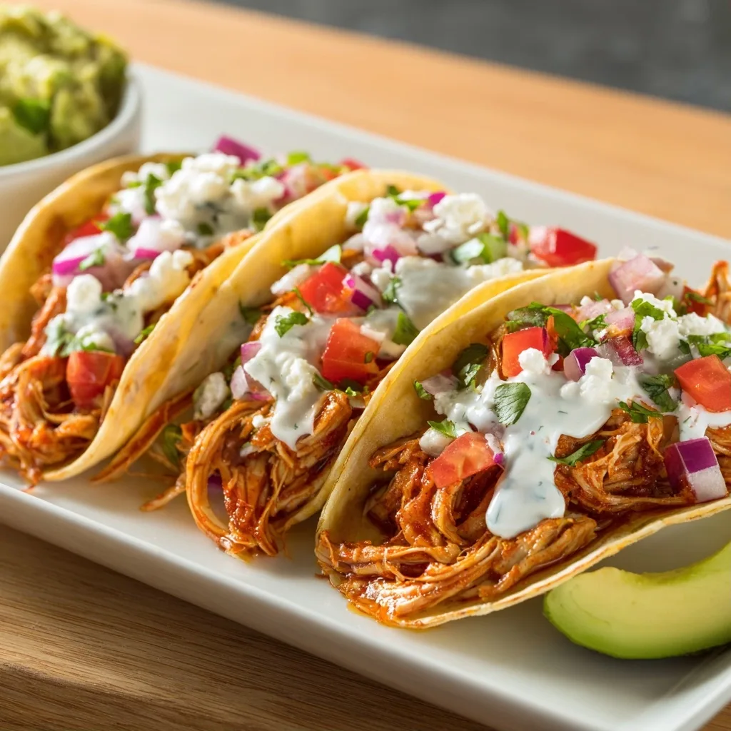 Slow Cooker Pulled Chicken Tacos for a High Protein Meal