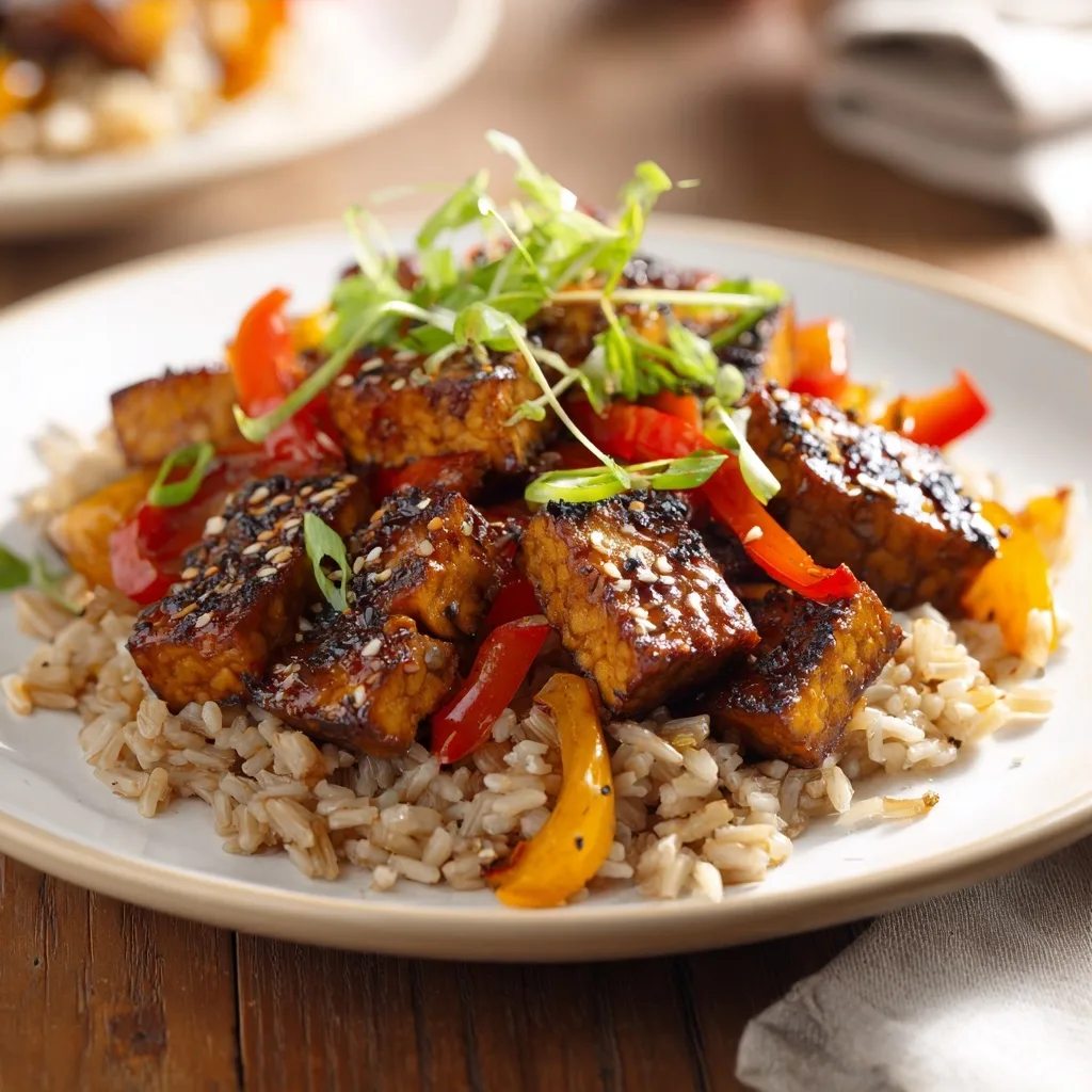 Healthy Tempeh Stir Fry with Brown Rice Recipe